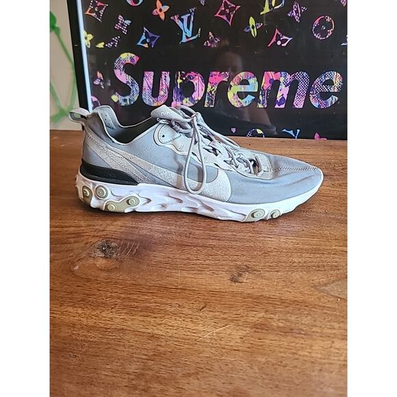 Nike React Element 55 Silver Men’s Size 13 BQ6166-007 Sneakers Shoes - Picture 8 of 14